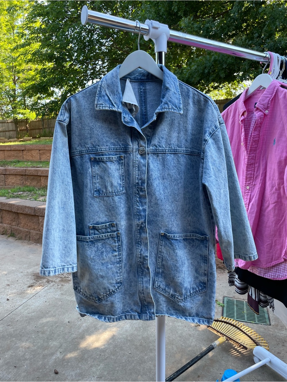 Bimba y Lola Oversized Light Blue Denim Jacket